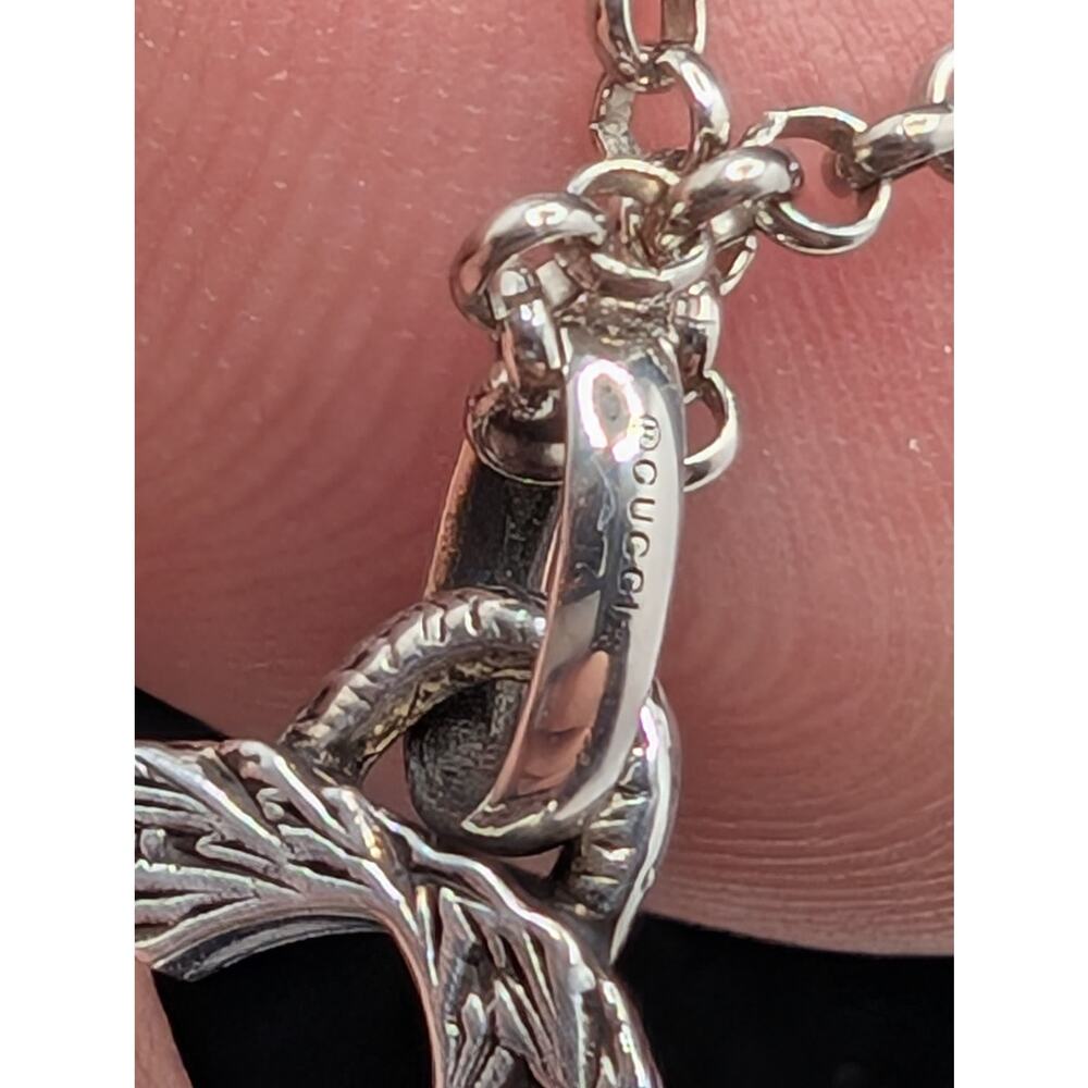 Gucci Interlocking GG Pendant Necklace 925 Sterling Silver Italy ~18" - Picture 9 of 12